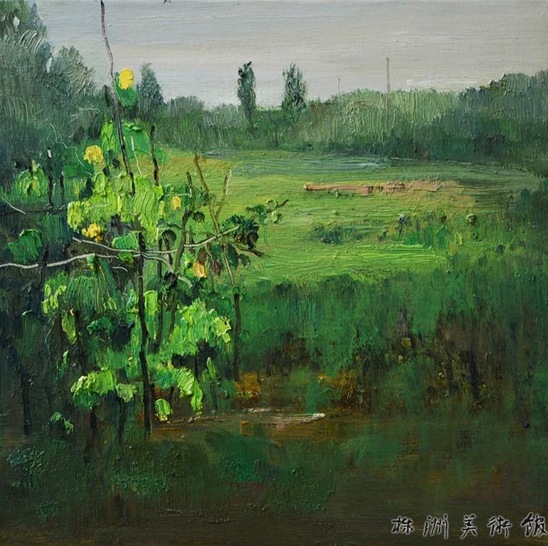 2鹿原乡间（特邀）油画40×40cm 张仲轶.JPG